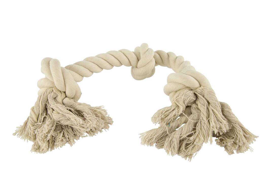 Dog Dogs Toys Rope & Tug Toys Play On Dog Toy, Rope Natural 3 Knot
