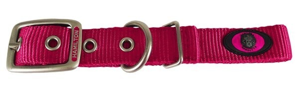 Hamilton Double Thick Nylon Dog Collar, Raspberry, 24"