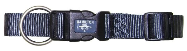 Hamilton Adjustable Dog Collar, Graphite, 1"