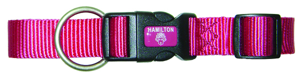 Hamilton Adjustable Dog Collar, Raspberry, 5/8"