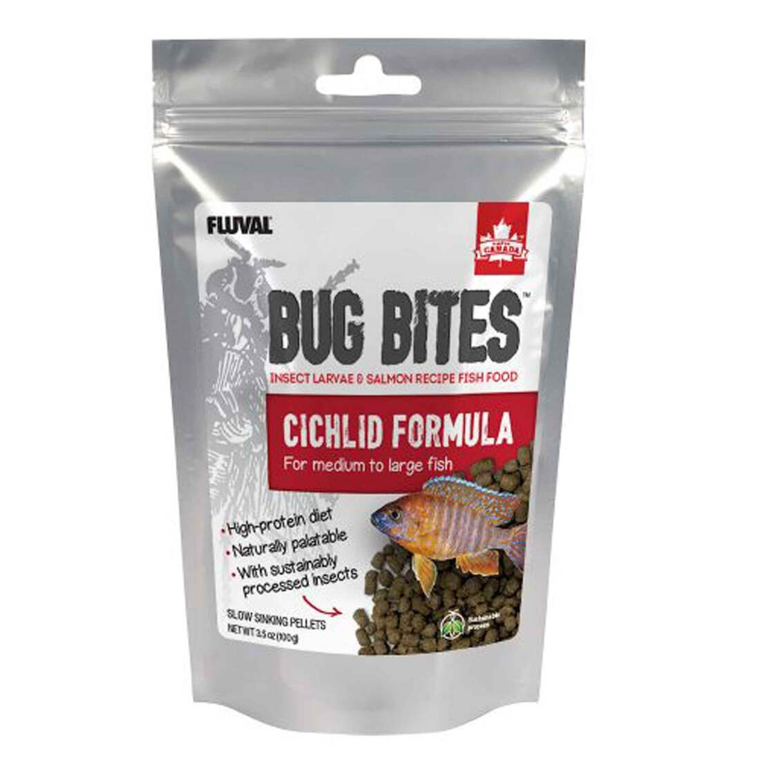 Fluval Bug Bites Cichlid Pellets, 3.53 Ounce