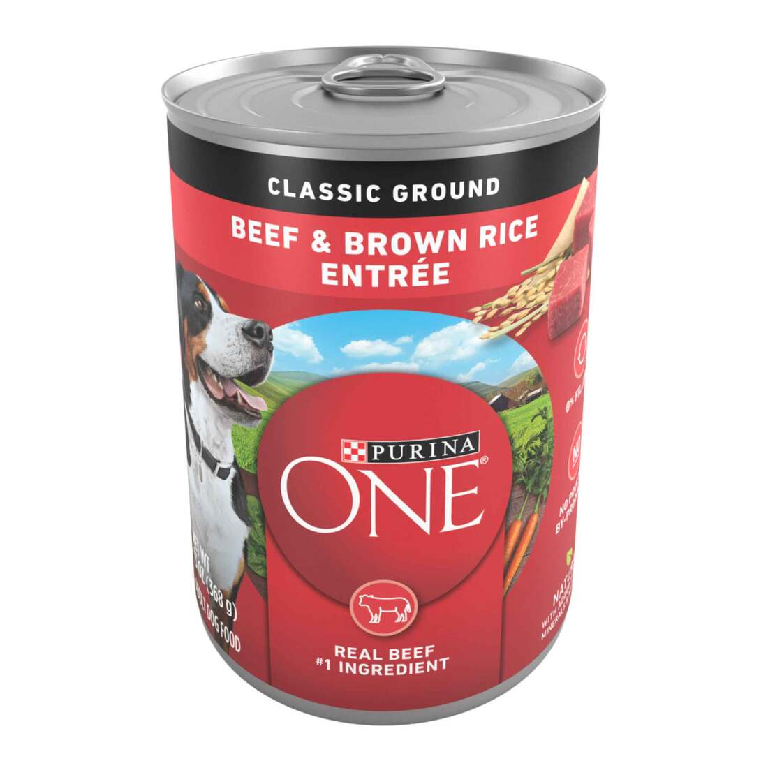 Purina ONE Classic Ground Beef and Brown Rice Entree Adult Wet Dog Food -  13 Ounce Can | Pet Supplies Plus