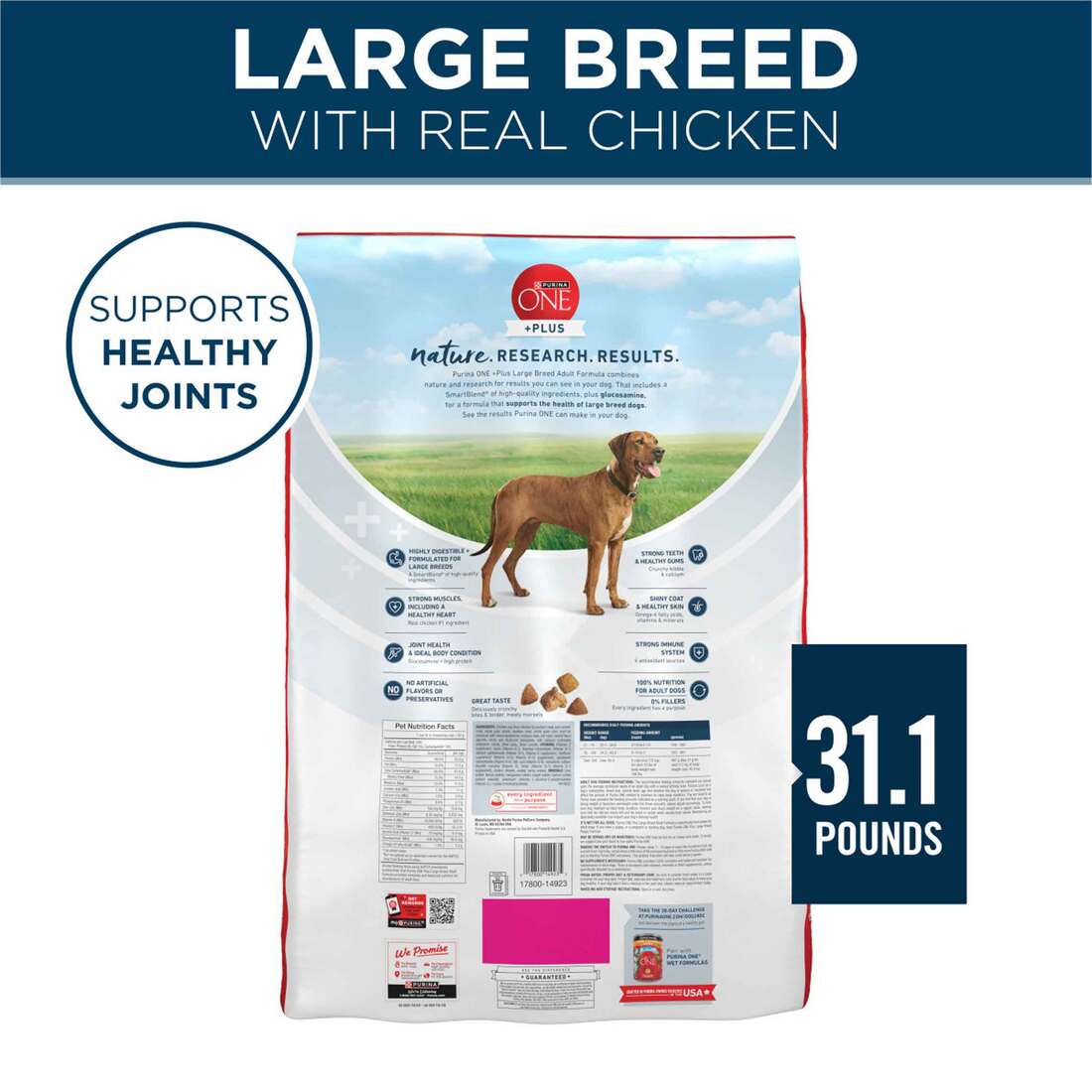 Purina ONE Plus Large Breed Adult Dry Dog Food - 31.1 Pound Bag | Pet  Supplies Plus