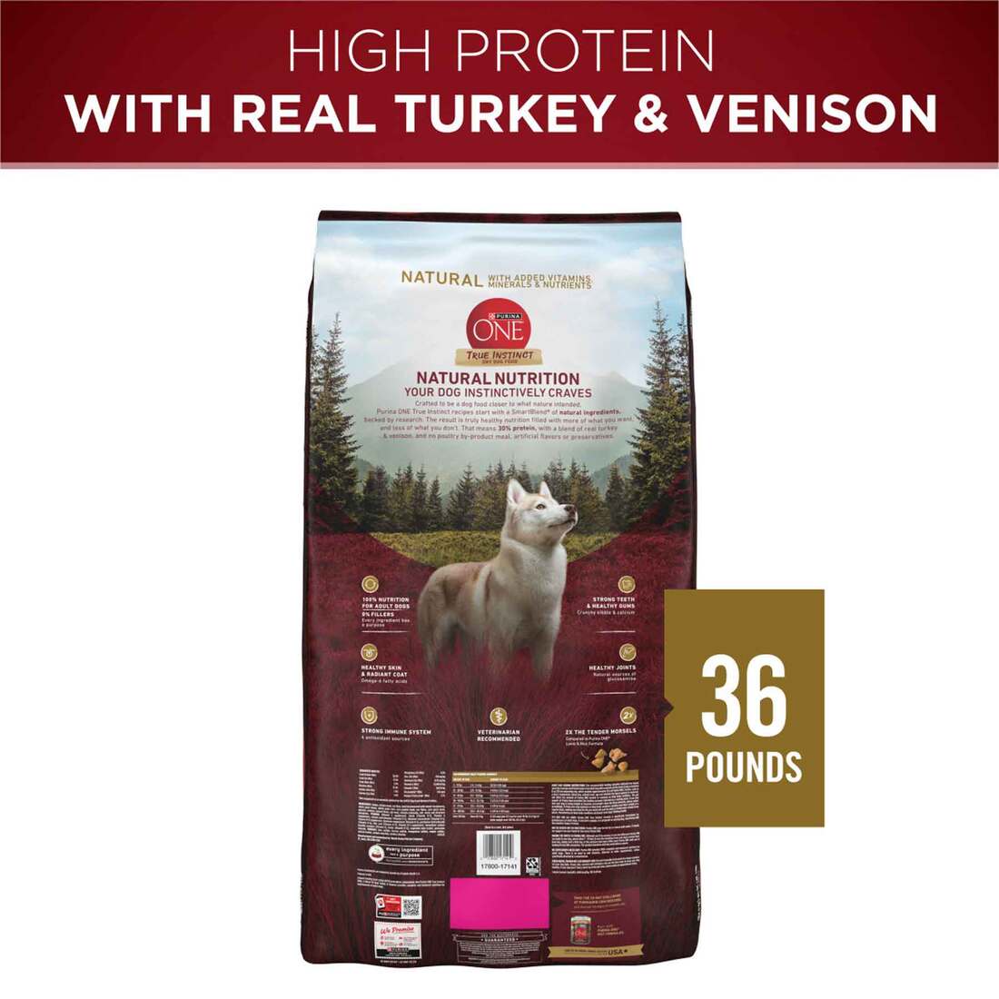 Purina ONE True Instinct Dry Dog Food, Real Turkey and Venison