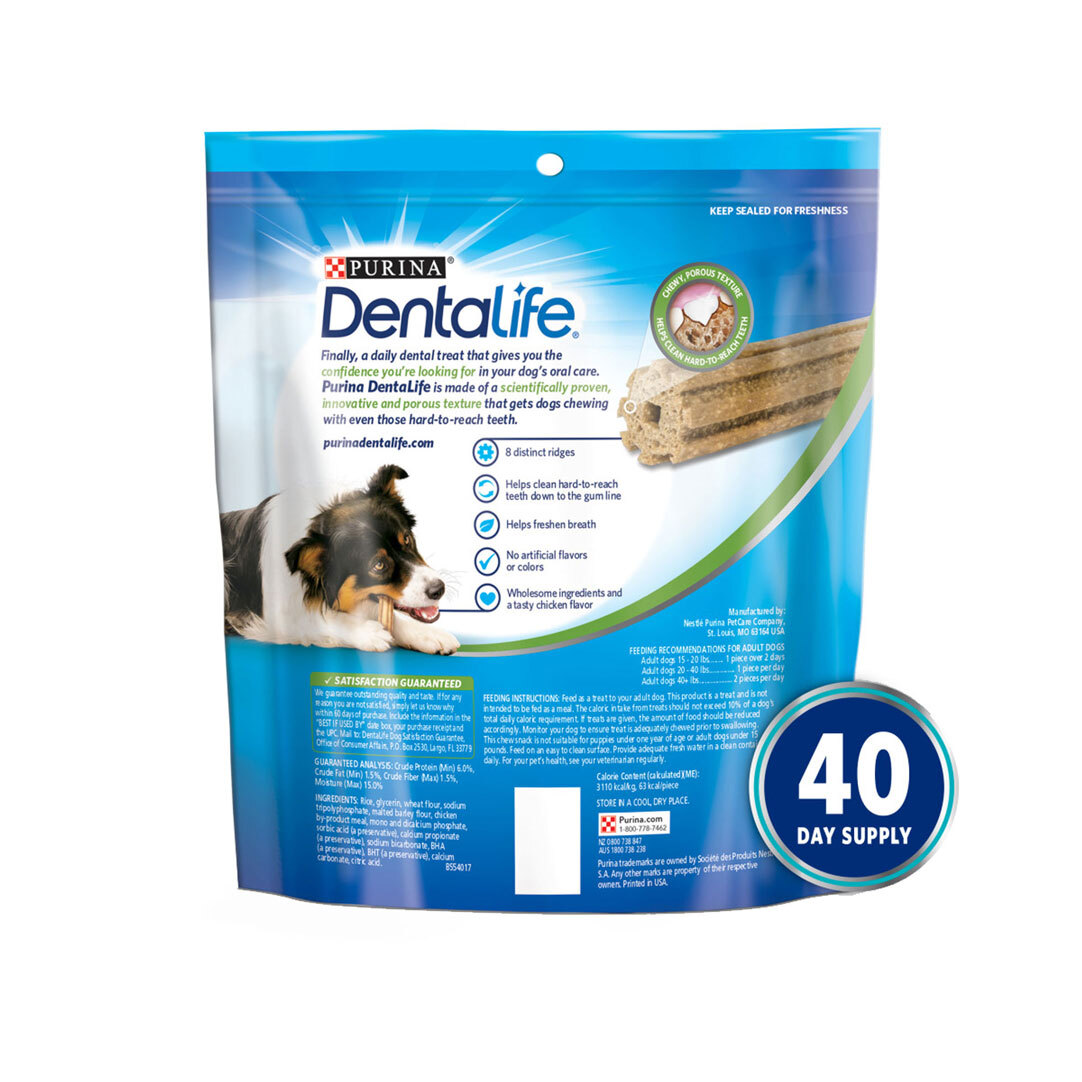 Purina DentaLife Small/Medium Dog Dental Chews, Daily - 40 ct. Pouch
