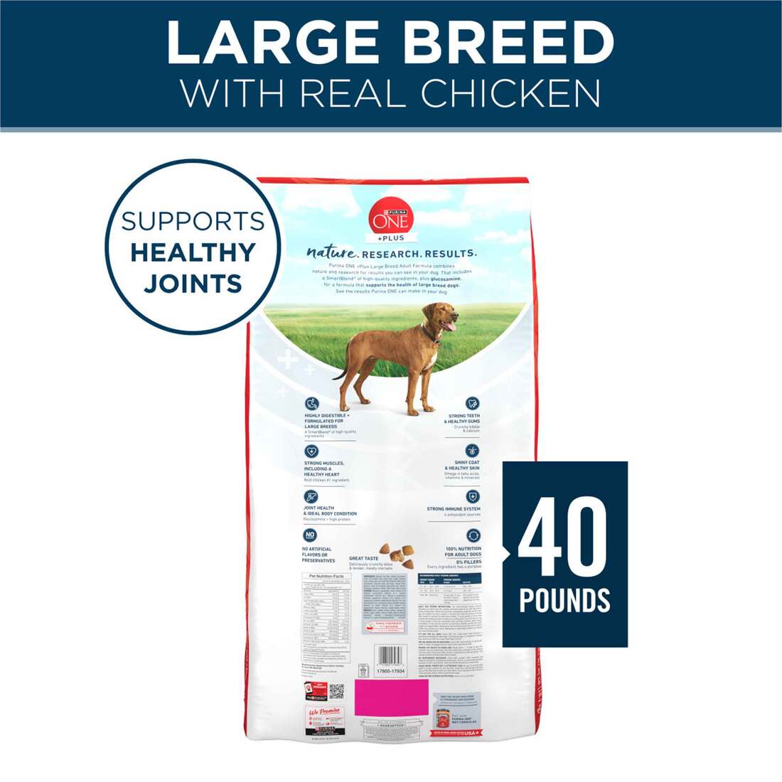 Purina ONE Plus Large Breed Adult Dry Dog Food - 40 Pound Bag | Pet  Supplies Plus
