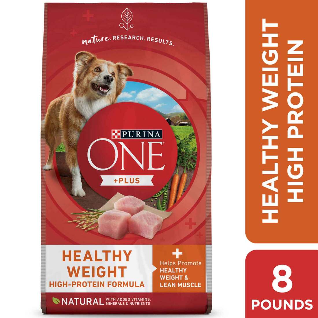 Purina ONE Natural, Weight Control Dry Dog Food, +Plus Healthy Weight Formula - 8 Pound Bag