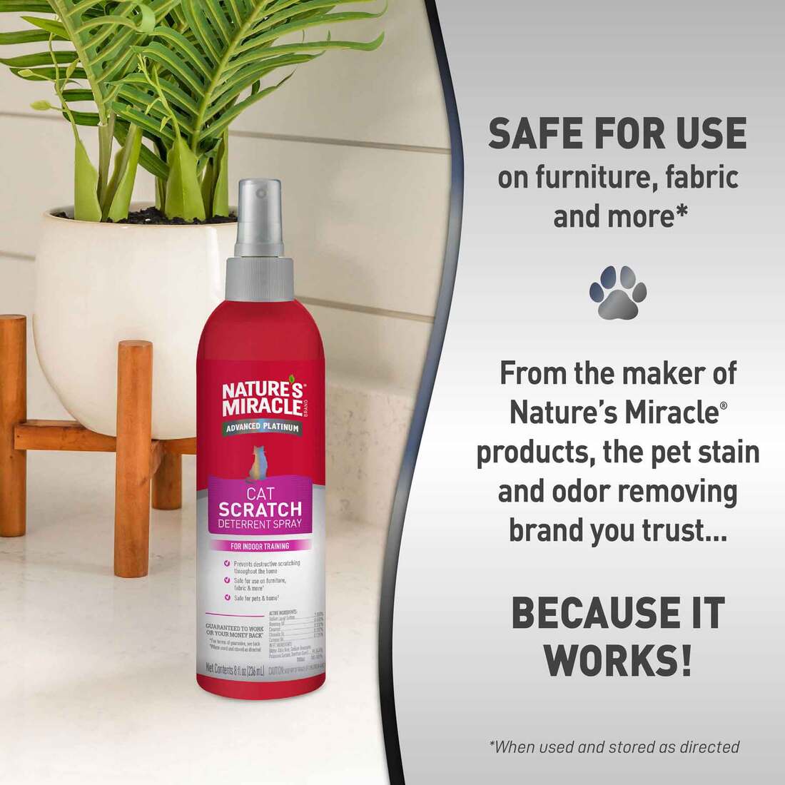 Nature’s Miracle Advanced Platinum Cat Scratch Deterrent Spray, 8 Ounces