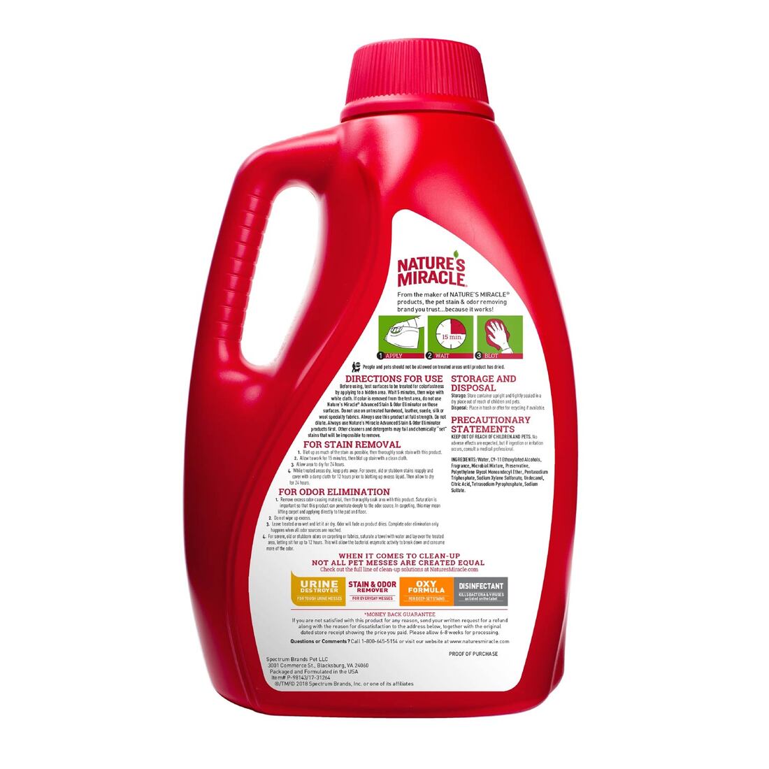 Nature's Miracle Advanced Stain & Odor Eliminator, Fresh Scent, 1 Gallon