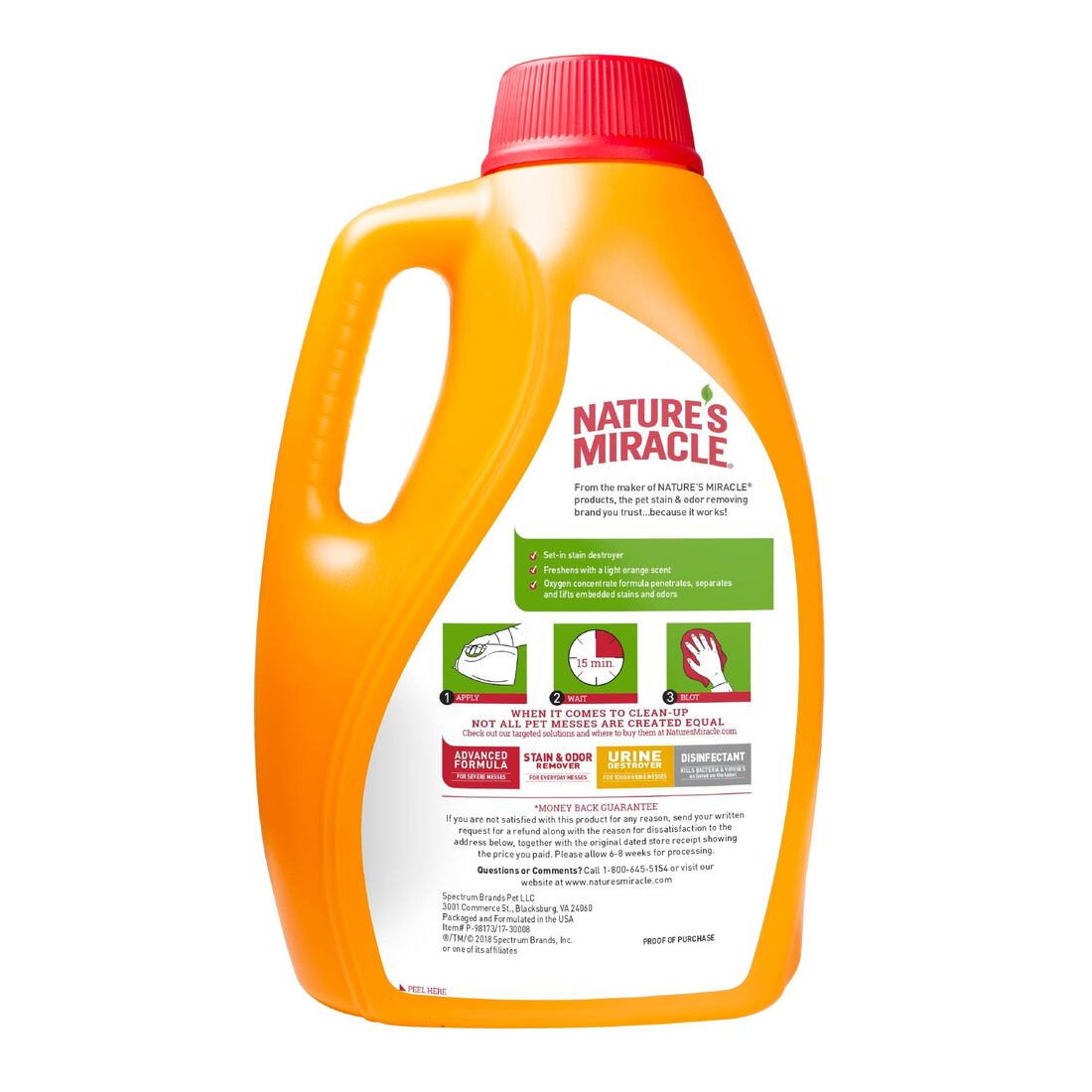 Nature's Miracle Just for Cats Set-In Stain Destroyer, Oxy Formula, 1 Gallon