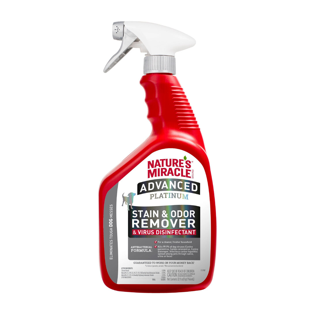 Nature's Miracle Advanced Platinum Disinfectant Stain & Odor Remover & Virus Disinfectant, 32 Ounces