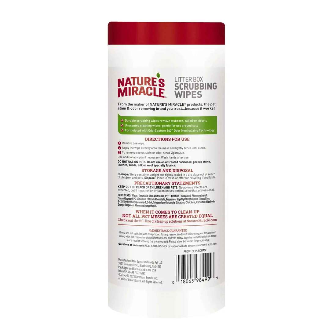 Nature's Miracle Litter Box Scrubbing Wipes, 30 Count