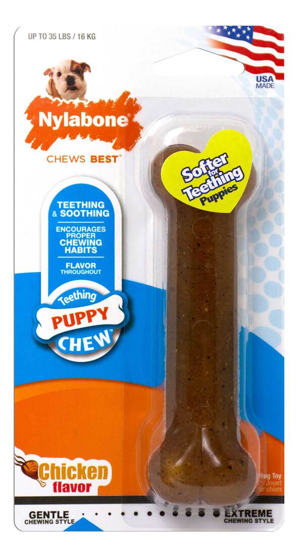 Nylabone Puppy Chew Chicken Flavor Wolf Size Chew Toy