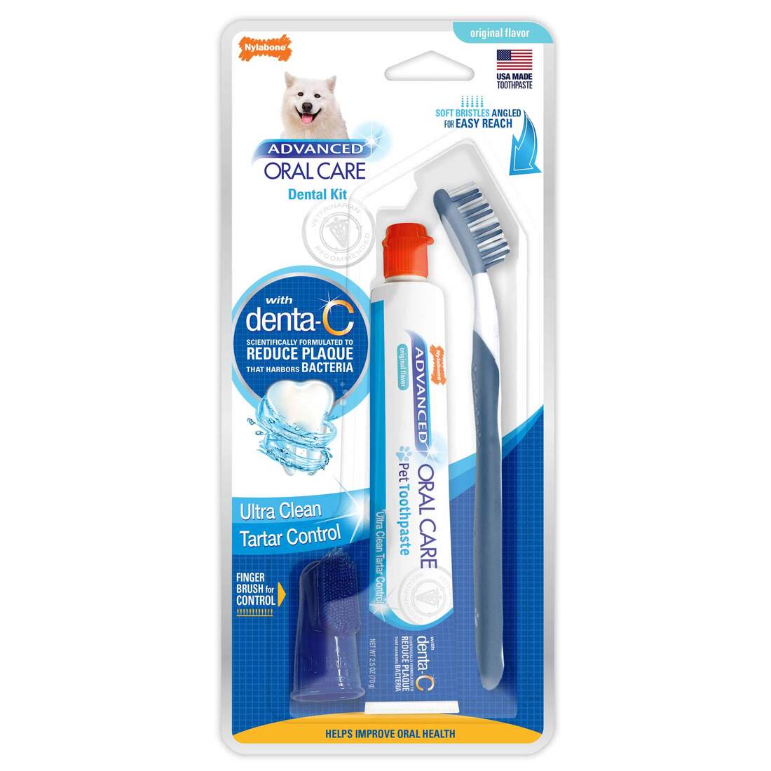Nylabone Advanced Oral Care Dog Dental Kit, Adult Dog, Original, 3 Count