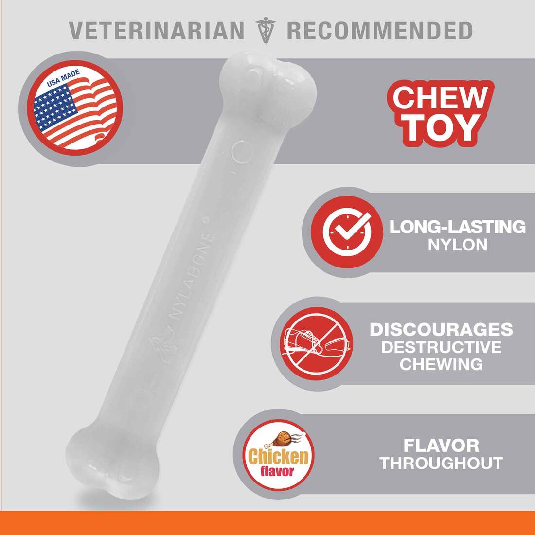 Nylabone Dura Chew Twin Pack Bacon & Chicken Dog Chew Toy, Giant Size