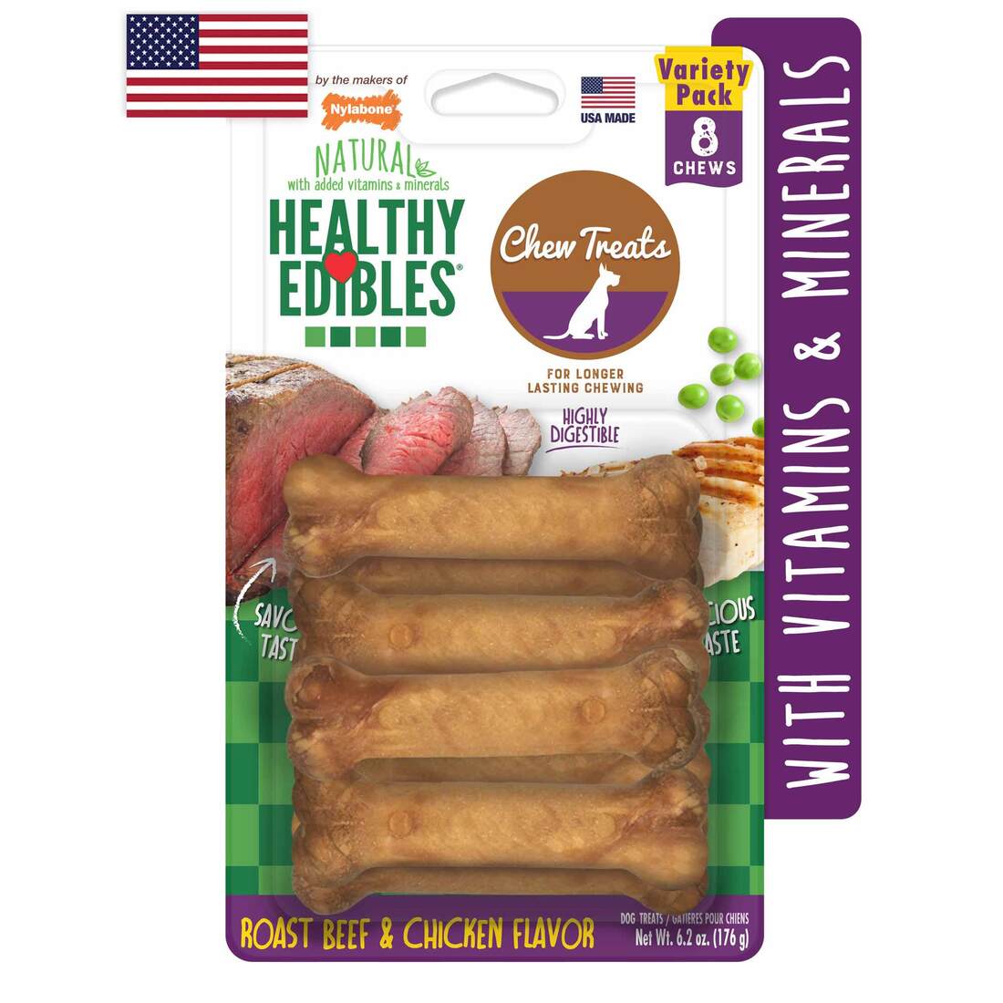Nylabone Healthy Edibles Variety Petite, 8 Count