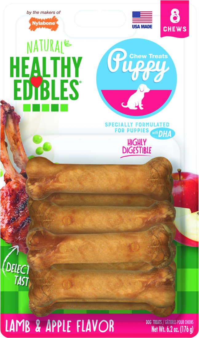 Nylabone Edibles Puppy Lamb & Apple, 8 Count