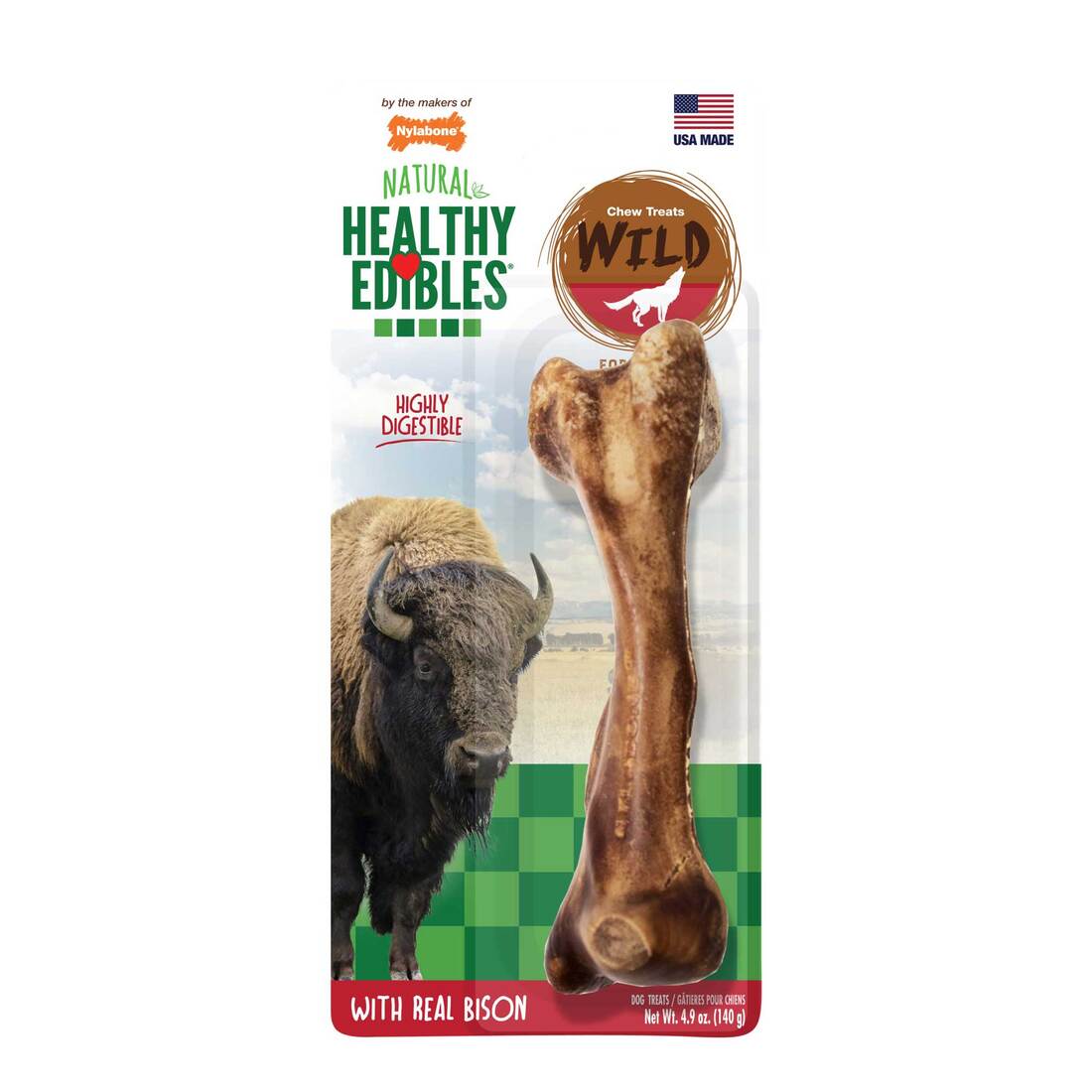Nylabone Edible Healthy Wild Biso, Large
