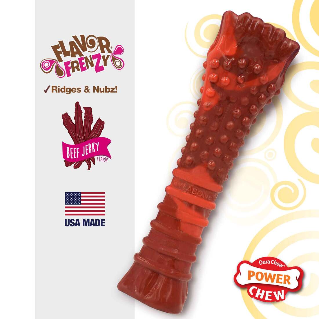 Nylabone Power Chew Textured Beef Jerky Flavor Dog Chew Toy
