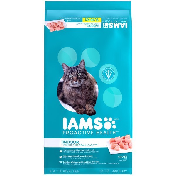 Iams Proactive Health Indoor Weight & Hairball Care Dry Cat Food 22 Pounds