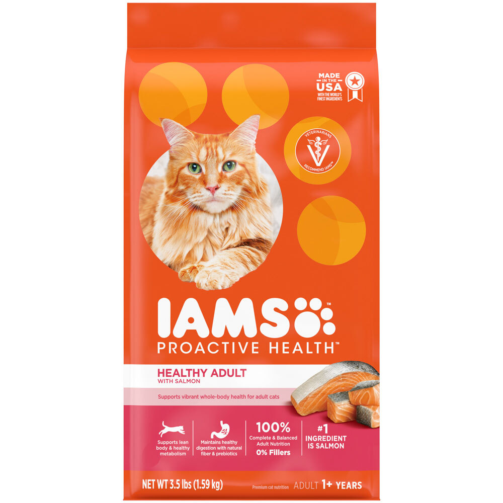 IAMS Proactive Health Adult Original Salmon and Tuna Dry Cat Food, 3.5 Pounds