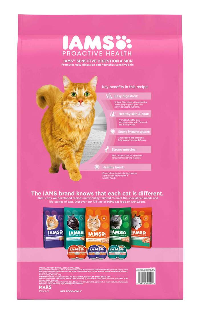 Iams Proactive Health Cat Food Sensitive Digestion and Skin, 13 Pounds