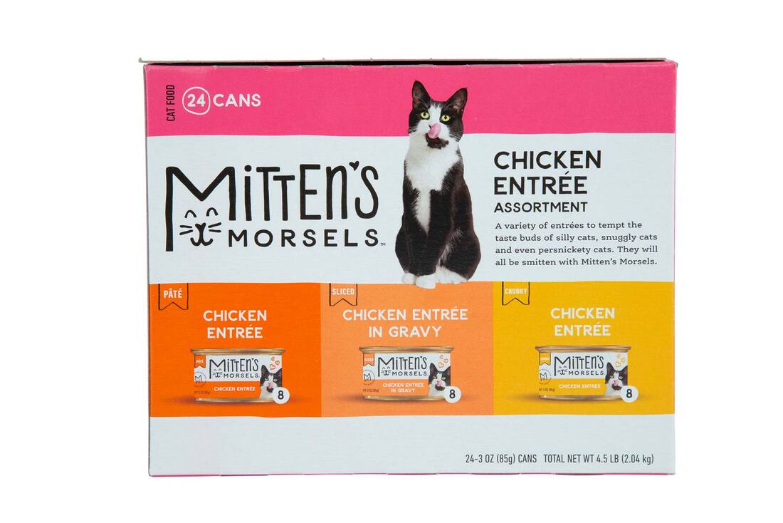 Mitten's Morsels Wet Cat Food, Chicken Variety Pack (24), 3 Ounces