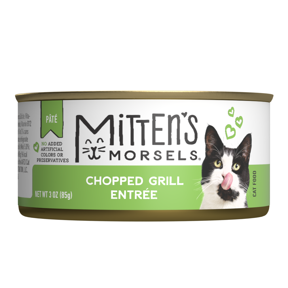 Mitten's Morsels Wet Cat Food, Chopped Grill Entrée Pâté, 3 Ounces