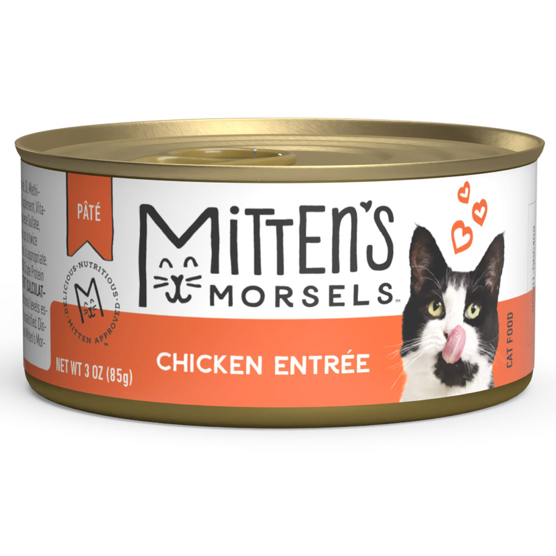 Mitten's Morsels Wet Cat Food, Chicken Entrée in Gravy, Pate, 3 Ounces