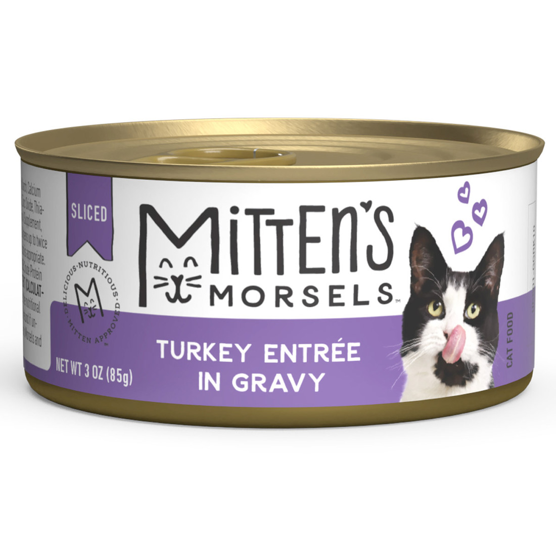 Mitten's Morsels Wet Cat Food, Sliced Turkey In Gravy Entrée, 3 Ounces