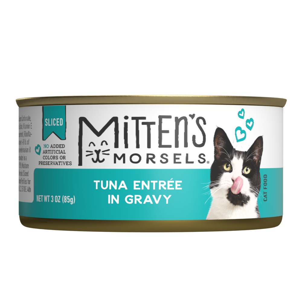 Mitten's Morsels Sliced Tuna In Gravy Entrée Wet Cat Food, 3 Ounces