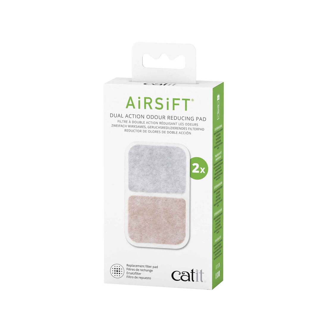Catit Airsift Dual Odor Reducing Pad, 2 Pack