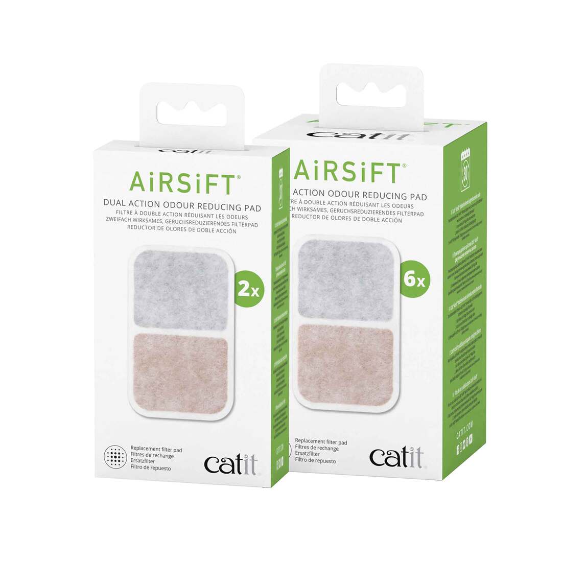 Catit Airsift Dual Odor Reducing Pad, 2 Pack