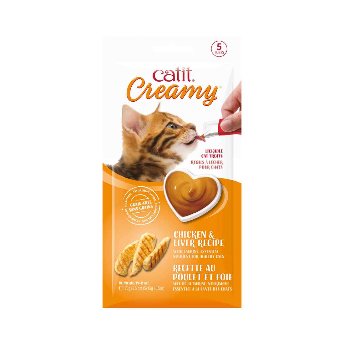 Catit Creamy Treat Tube Chicken and Liver, 5 Pack