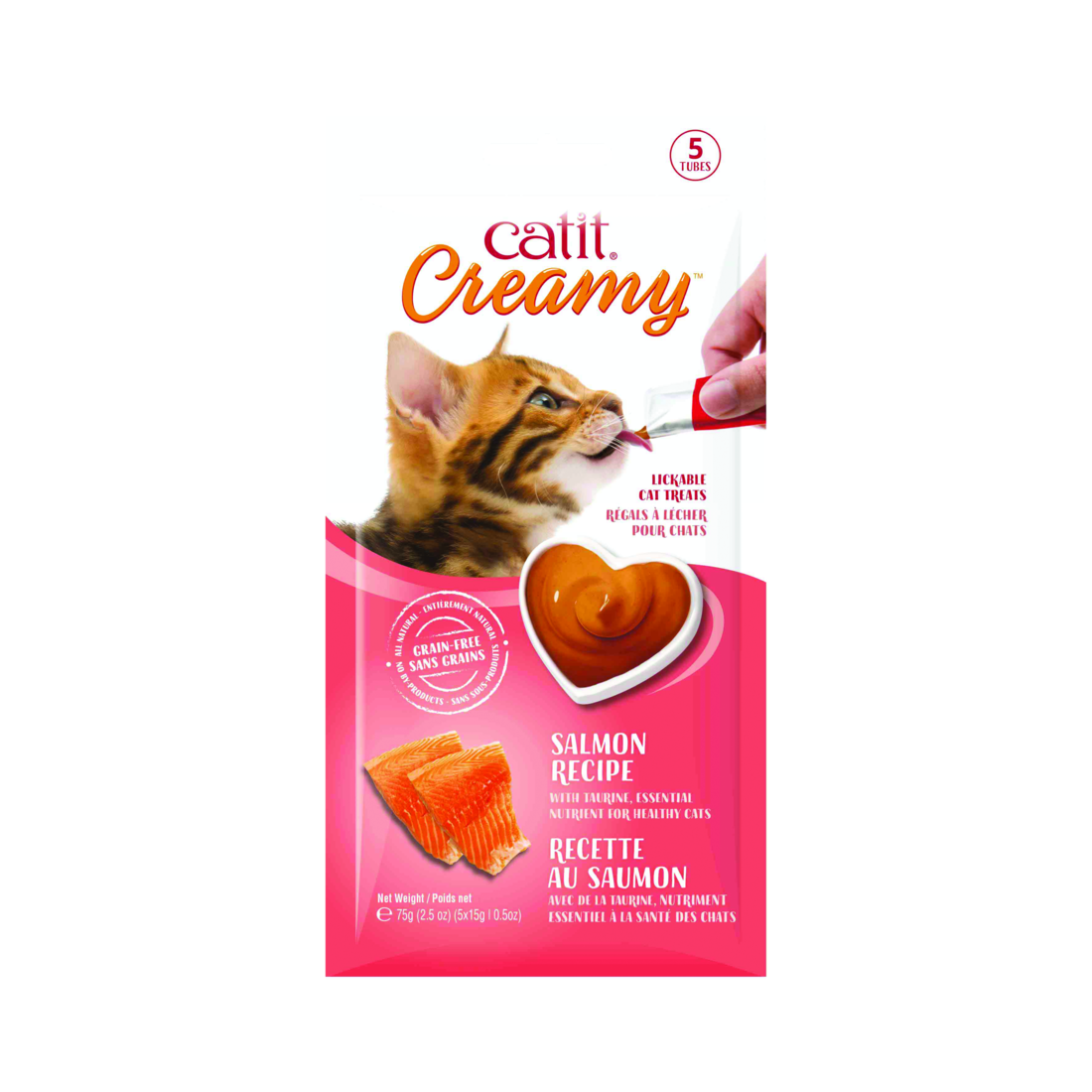 Catit Creamy Treat Tube Salmon, 5 Pack