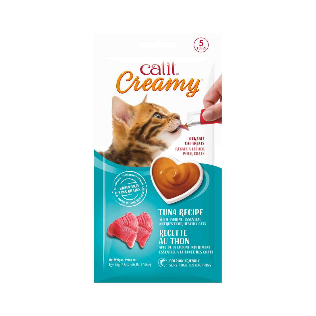 Catit Creamy Treat Tube Tuna, 5 Pack