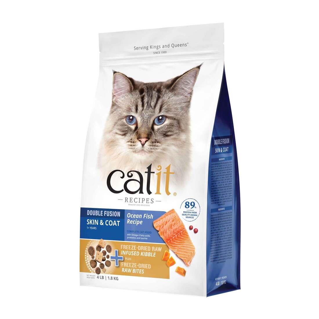 Catit Recipes Skin & Coat Dry Cat Food, Ocean Fish, 4 Pounds