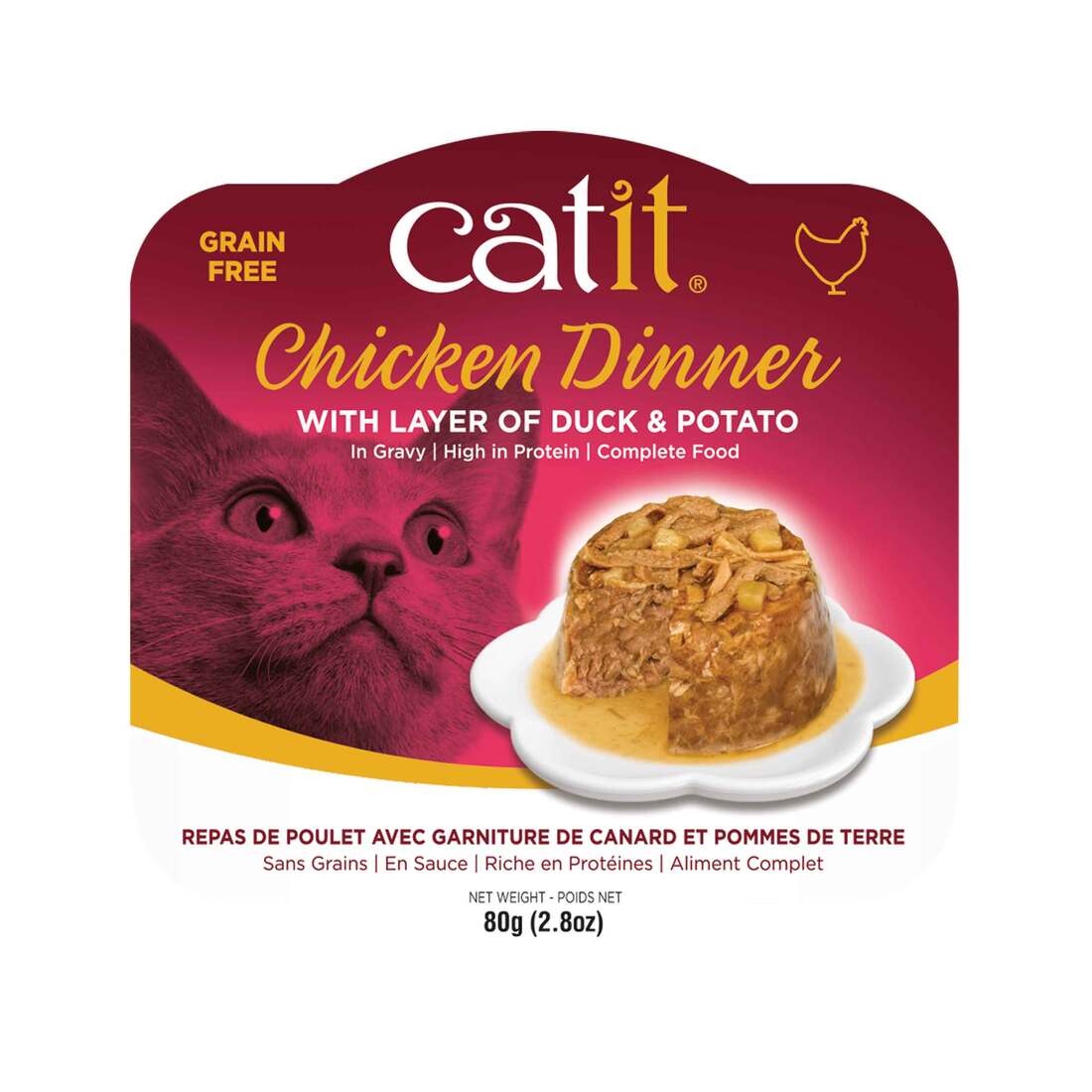 Catit Chicken Dinner Wet Cat Food, Duck and Potato, 2.8 Ounces