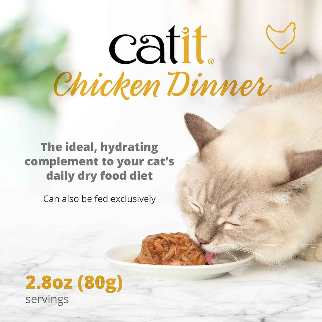 Catit Chicken Dinner Wet Cat Food, Tuna and Kale, 2.8 Ounces