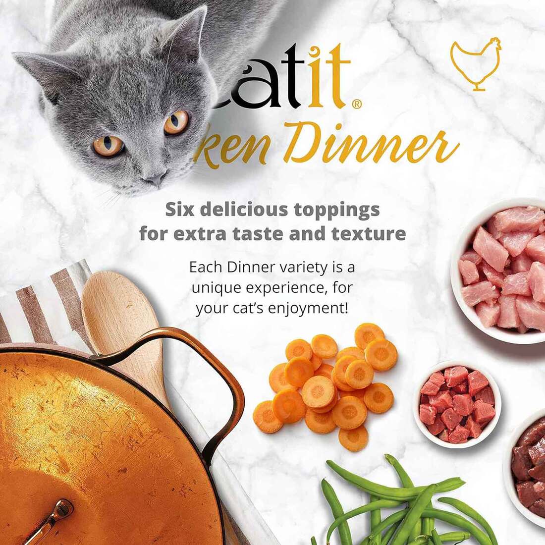 Catit Chicken Dinner Wet Cat Food, Tuna and Kale, 2.8 Ounces