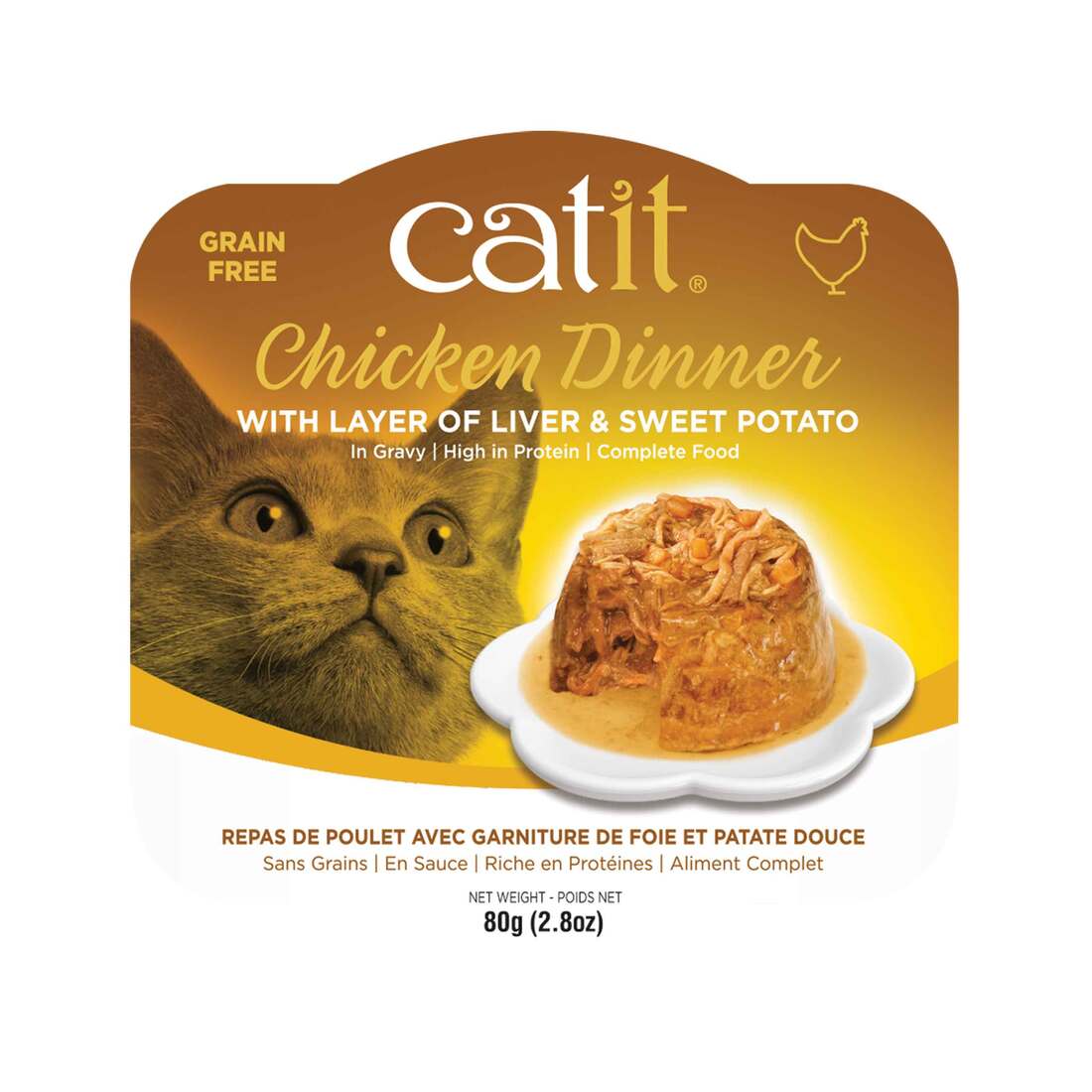 Catit Chicken Dinner Wet Cat Food, Liver and Sweet Potato, 2.8 Ounces
