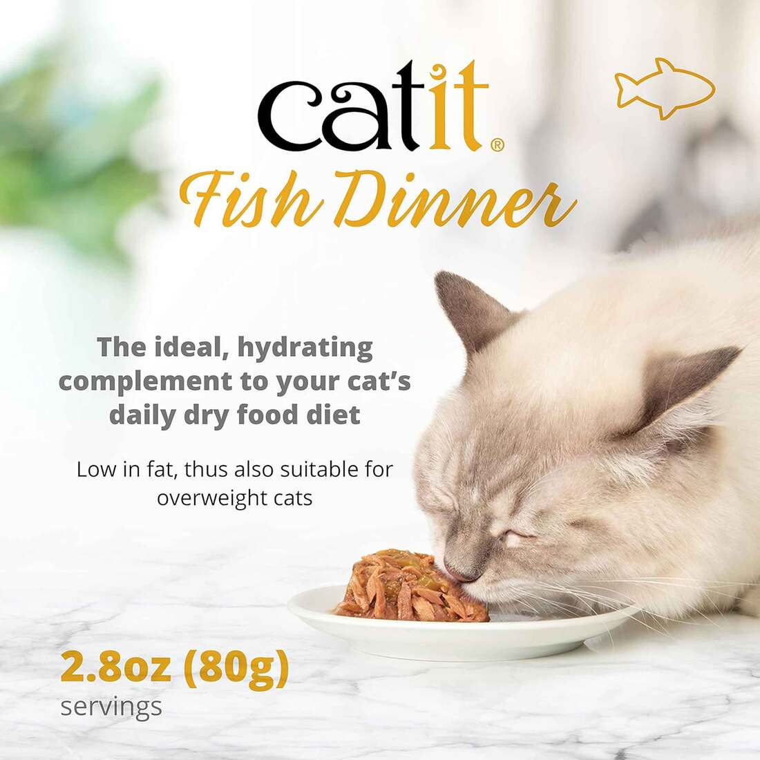 Catit Fish Dinner Wet Cat Food, Tuna and Carrot, 2.8 Ounces