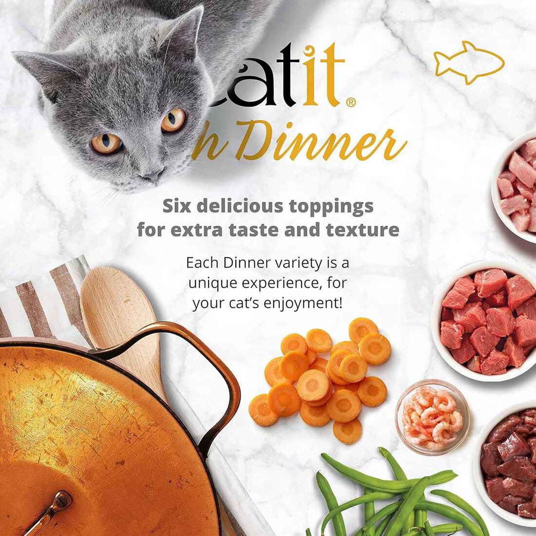 Catit Fish Dinner Wet Cat Food, Tuna and Carrot, 2.8 Ounces