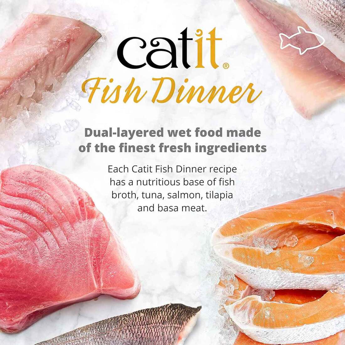 Catit Fish Dinner Wet Cat Food, Tuna and Carrot, 2.8 Ounces