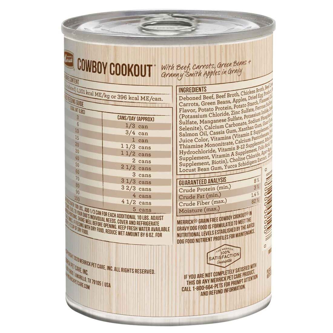Merrick Grain Free Wet Dog Food, Premium And Wholesome Gluten Free Canned Adult Dog Food, Cowboy Coo