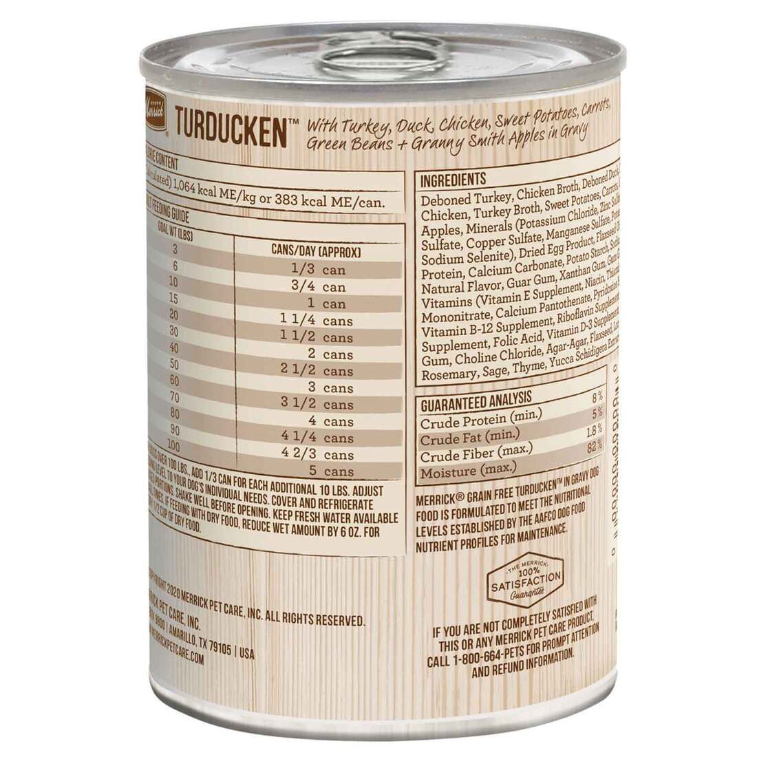 Merrick Grain Free Wet Dog Food, Premium And Wholesome Gluten Free Canned Adult Dog Food, Turducken 