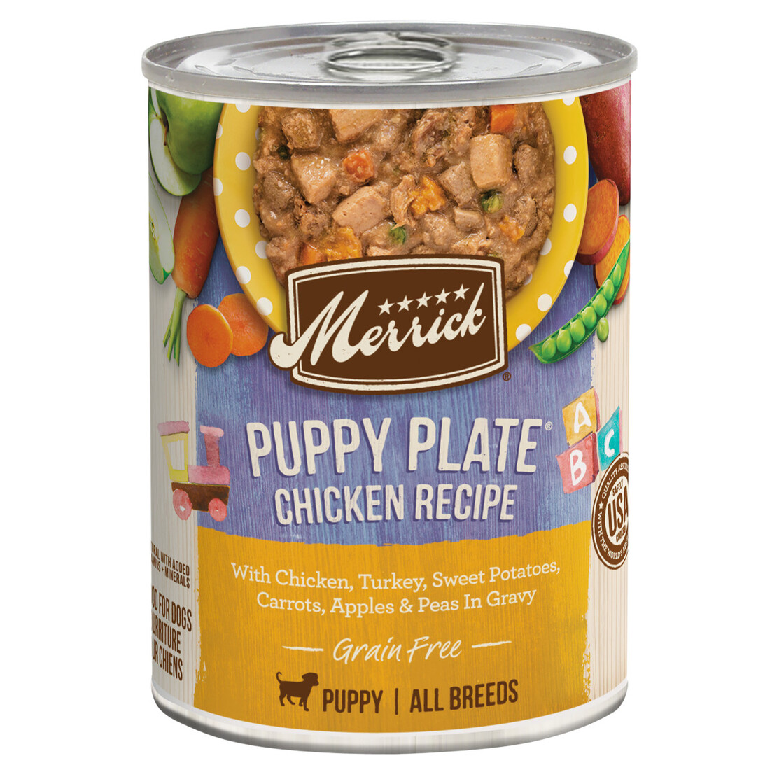 Merrick Grain Free Wet Puppy Food, Premium Soft And Gluten Free Canned Dog Food, Puppy Plate Chicken