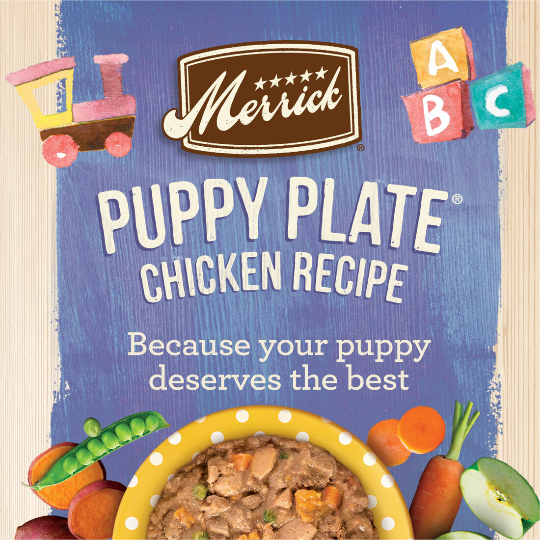 Merrick Grain Free Wet Puppy Food, Premium Soft And Gluten Free Canned Dog Food, Puppy Plate Chicken