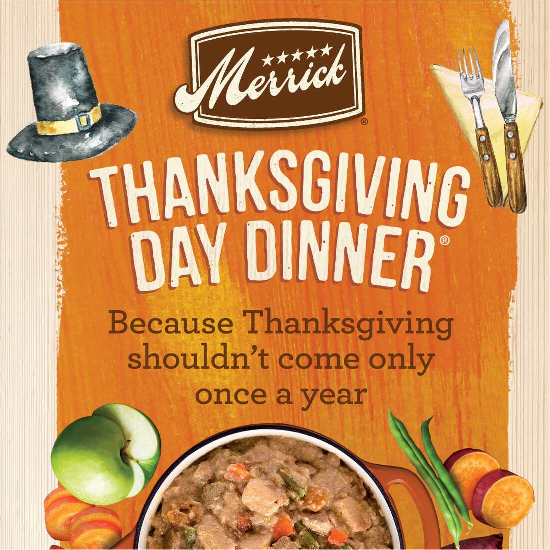 Merrick Grain Free Wet Dog Food, Premium Gluten Free Canned Adult Dog Food, Thanksgiving Day Dinner 