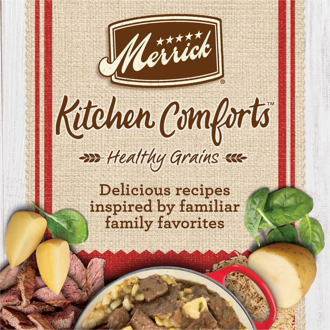 Merrick Kitchen Comforts Healthy And Natural Canned Adult Dog Food With Gravy, Beef Tips And Rice St